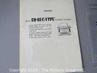 Early IBM Electric Typewriter with two carriages and supplies; does not power on