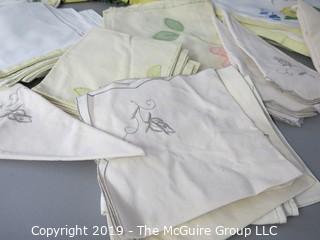 Housewares: Collection of Assorted Embroidered napkins 