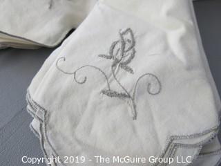 Housewares: Collection of Assorted Embroidered napkins 