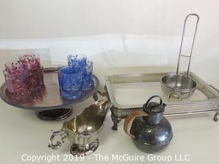 Housewares: Collectable: Collection of glassware and silverplated items