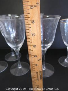 Housewares: Collectable: Set of 5 and set of 6 clear glass stems