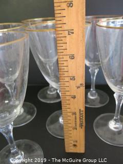 Housewares: Collectable: Set of 5 and set of 6 clear glass stems