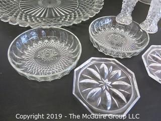 Housewares: Collectable: Collection of clear, cut and pressed glass