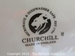 Housewares: Collectable: Red on White English Churchill Ceramic Teapot