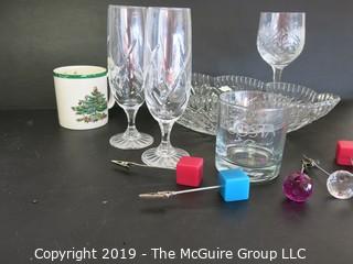 Housewares: Collectable: Eclectic assortment of glass dinnerware