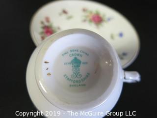 Housewares: Collectible: Tea Cup and Saucer: English Staffordshire Bone China - Red Roses