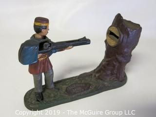 Collectable: Mechanical Toy Bank - reproduction - shooter at tree