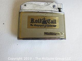 Collectable: Historical: 1970's U.S. Congress Humorous Sign and two "Roll Call" lighters