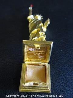 Collectable: Estee Lauder Solid Perfume Gold Statue of Liberty in Original Box from 2000