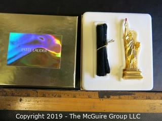 Collectable: Estee Lauder Solid Perfume Gold Statue of Liberty in Original Box from 2000