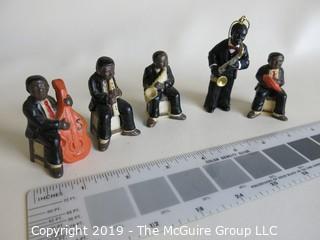 Collectable: Musical: Vintage metal figures: Black Jazz players x5