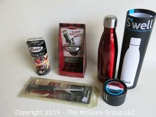 Collection including NIB Hot/Cold Stainless Steel Water Bottle and NIB Football Bottle Opener; 