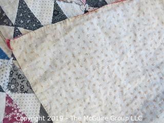 Collectable: Vintage 76 x 85" HandTied Quilt; unfinished and with some damage