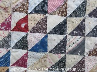 Collectable: Vintage 76 x 85" HandTied Quilt; unfinished and with some damage