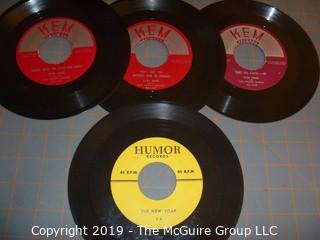 Music: Records: 45 rpm collection of 1950's Bawdy tunes in album case