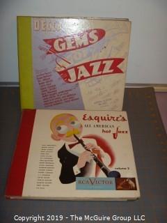 Music: Records: 78 rpm: 2 multi record albums of 50's Jazz