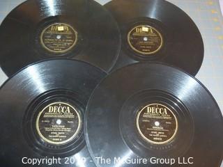 Music: Records: 78 rpm: 1950's Popular music and artists in 2 artsy record album cases. Review photos for titles and artists