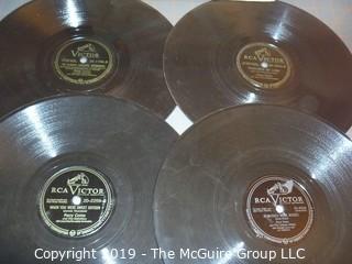 Music: Records: 78 rpm: 1950's Popular music and artists in 2 artsy record album cases. Review photos for titles and artists