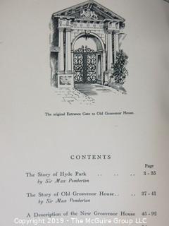 Book Title:" The History of Hyde Park and the House of Grosvenors" by Sir Max Pemberton; 1930