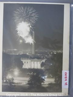 Collectable: Historical: Photo: Large Format B&W Photo Printed on Photoboard; "Fireworks in Washington" 