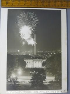 Collectable: Historical: Photo: Large Format B&W Photo Printed on Photoboard; "Fireworks in Washington" 