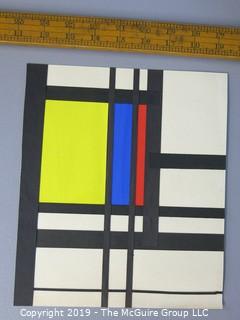 Collectable: Art: Original Geometric Art Collage (note bottom line tear); signed on verso Beche?ck