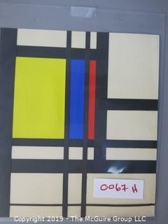 Collectable: Art: Original Geometric Art Collage (note bottom line tear); signed on verso Beche?ck