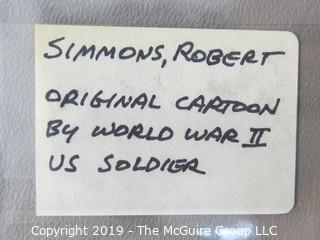 Collectable: Art: Original Cartoon by WW II US Soldier; Robert Simmons