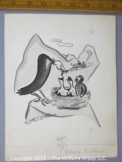 Collectable: Art: Original Cartoon by WW II US Soldier; Robert Simmons