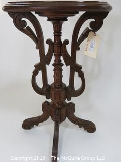 Collectible: Household: Furniture: Victorian Tripod Occasional Table; 30 x 19 x 13 