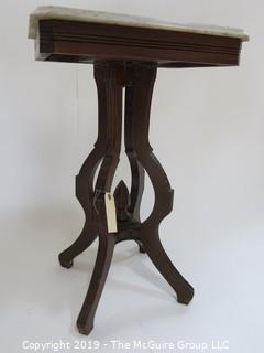 Collectible: Household: Furniture: Marble Top Victorian Occasional Table; 20T x 18 x 15