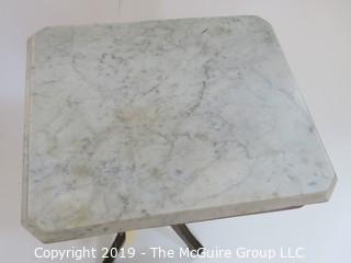 Collectible: Household: Furniture: Marble Top Victorian Occasional Table; 20T x 18 x 15