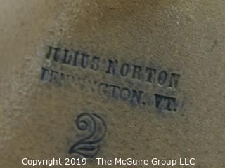 Collectible: Crockery: 14" T Julius Norton #2 Salt Glazed Ovoid Stoneware Crock with Cobalt Blue decoration; Bennington, Vt. (Description Altered Nov 7 @ 8:11am)  