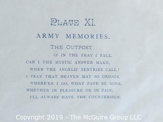 Art: Historic: "Army Memories" ; Framed; under Glass; 24 x 28