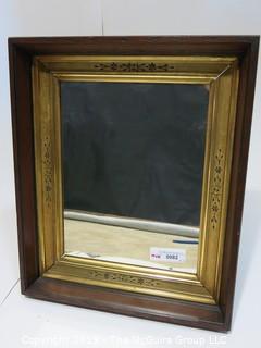 Collectibles: Household: Furniture: 16 x 19" Wall Mirror in Deep Wood Frame 