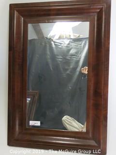 Collectible: Household: Furniture: 24 x 35" Wall Mirror in Wooden Walnut Frame