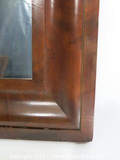 Collectible: Household: Furniture: 24 x 35" Wall Mirror in Wooden Walnut Frame