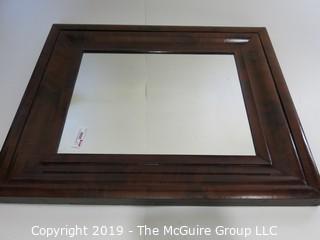 Collectible: Household: Furniture: 24 x 28" Wall Mirror in Wooden Walnut Frame