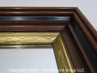 Collectible: Household: Furniture: 22 x 32" Wall Mirror in Wooden Ogee  Frame