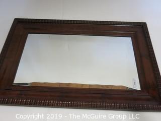 Collectible: Household: Furniture: 28 x 42 Wall Mirror in Antique Walnut Wood Frame