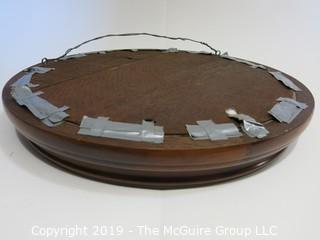 Collectibles: Household: Furniture: 26" diameter Wall Mirror in Gilt Wooden Ogee Frame 