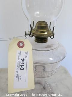 Collectible: Kerosene lamp: Clear Glass Table Lamp and Shade