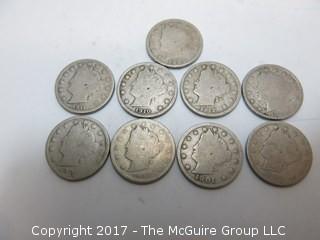 (9) "V" Nickels