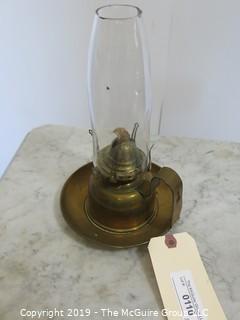 Collectible: Kerosene lamp: Simple Brass and Glass Table Lamp 