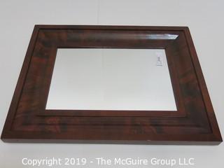 Collectible: Household: Furniture: 20 x 26" Walnut Wood Framed Wall Mirror