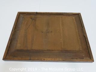 Collectible: Household: Furniture: 20 x 26" Walnut Wood Framed Wall Mirror