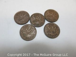 Collection of WWII Canadian pennies 