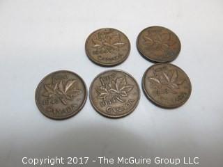 Collection of WWII Canadian pennies 