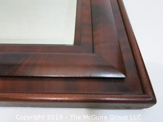 Collectible: Household: Furniture: 25 x 35" Walnut Framed Wall Mirror