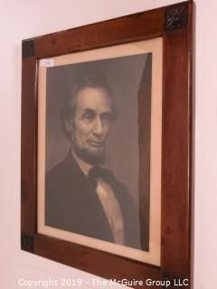 Art: Historic: 18 x 24" Framed Portrait of Abraham Lincoln; by Oscar Marshall, 697 Broadway, NY; Painted and Engraved by William E. Marshall, 1865